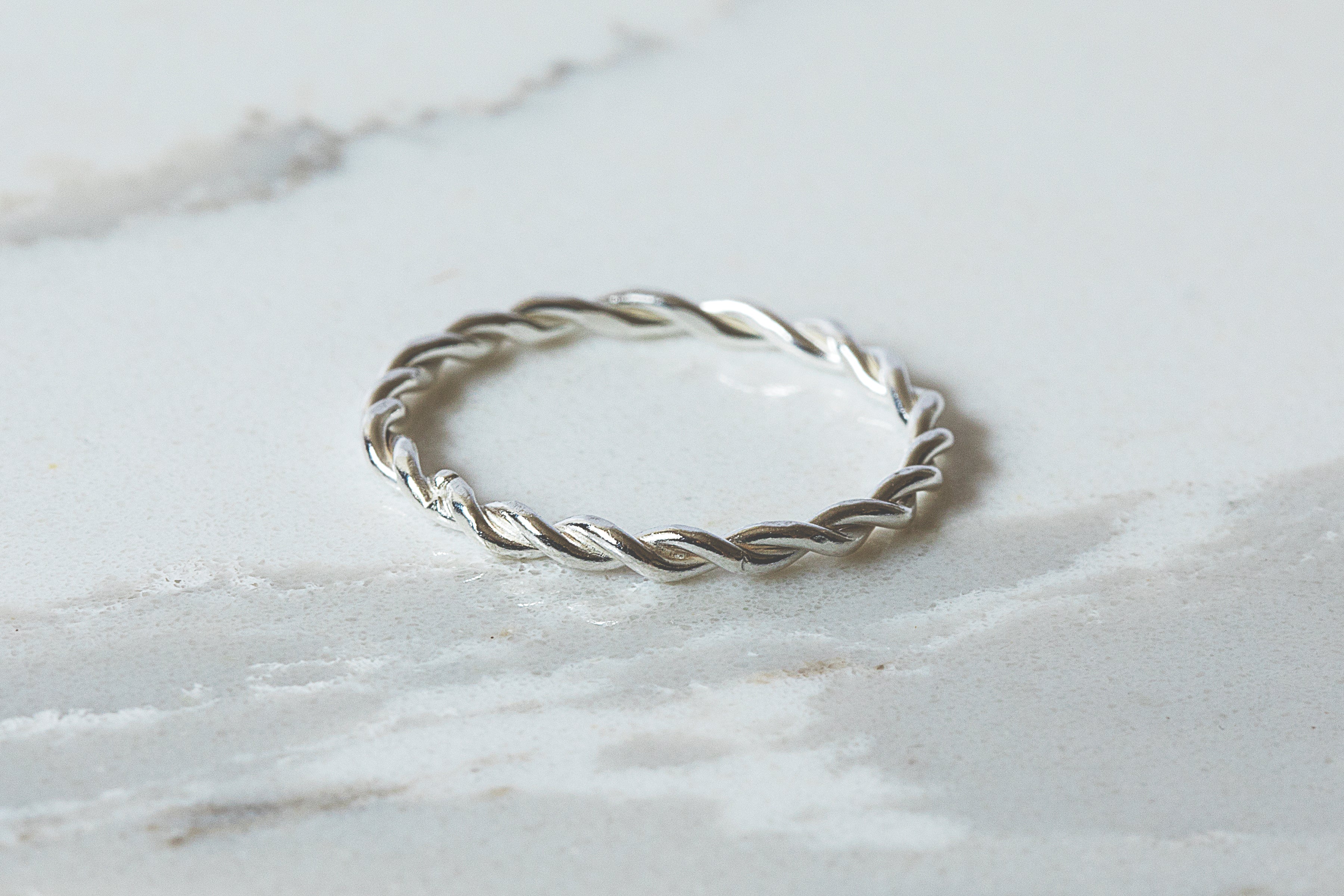 Sterling silver best sale rope ring